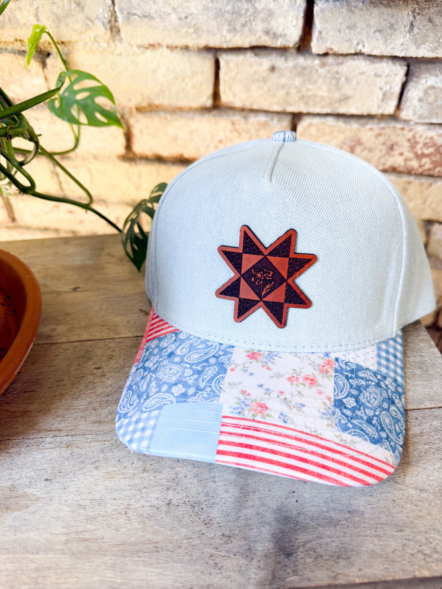 Quilt Patch on Quilted Americana Hat