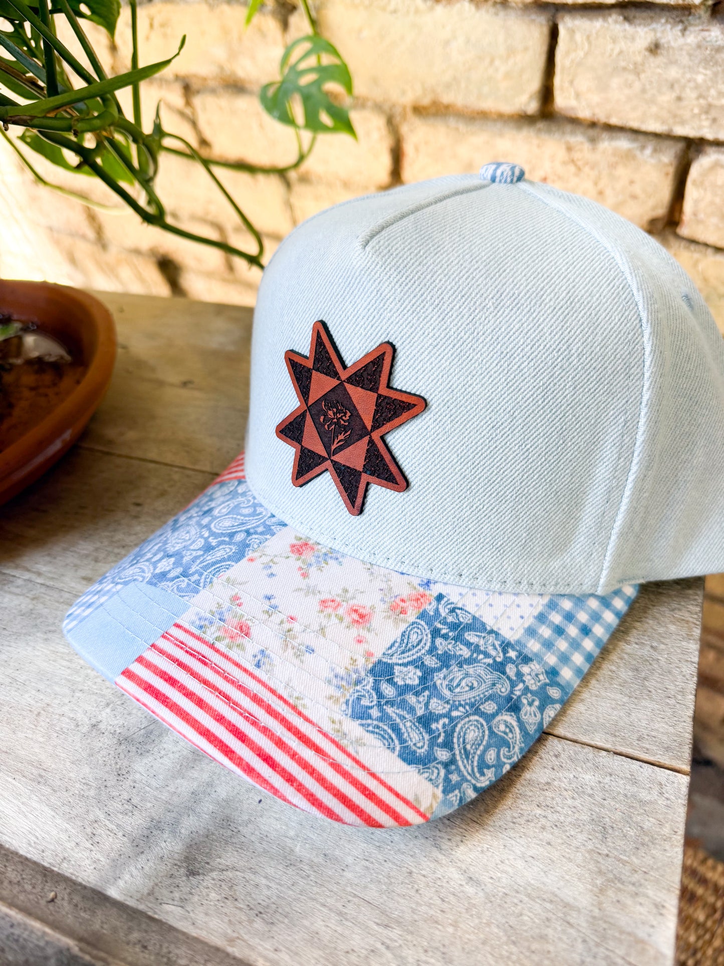 Quilt Patch on Quilted Americana Hat