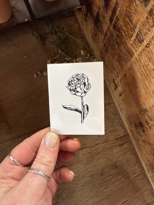 Peony Temporary Tattoo