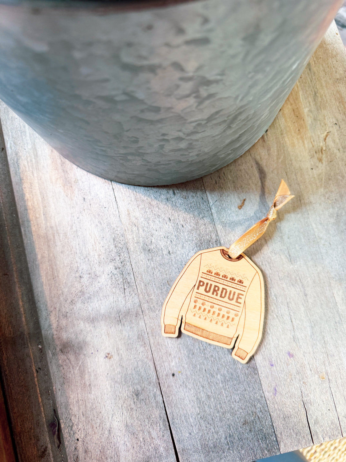 Purdue Christmas Sweater Ornament