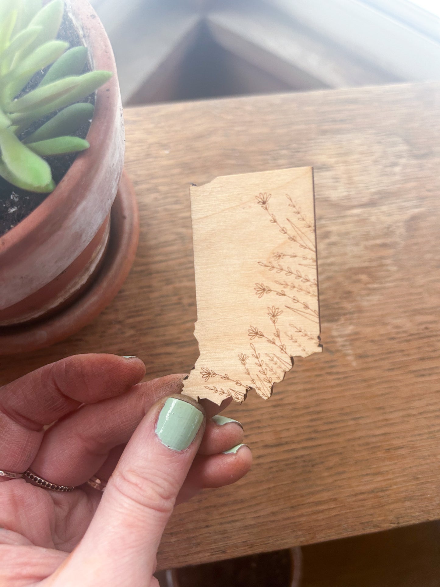 Indiana Wildflowers Wooden Magnet