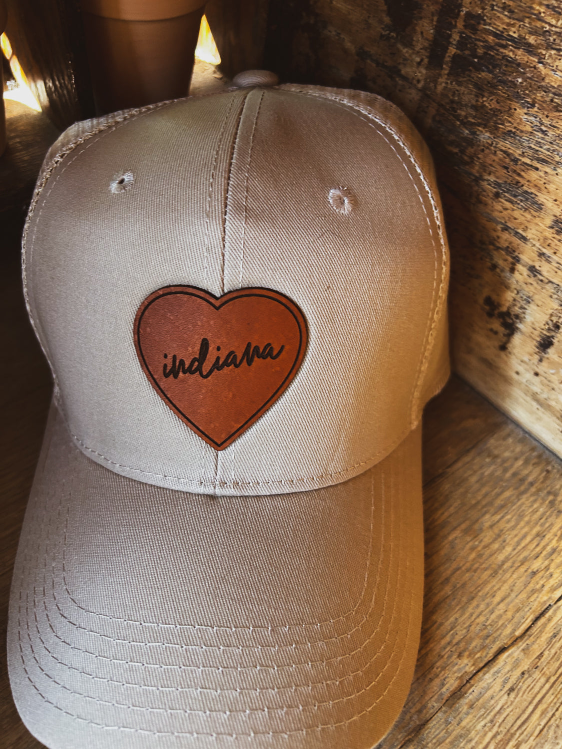 Love Indiana Leather Patch Hat