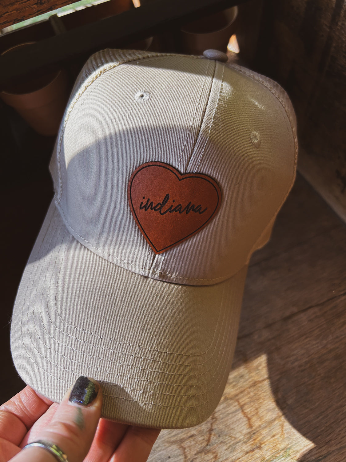 Love Indiana Leather Patch Hat