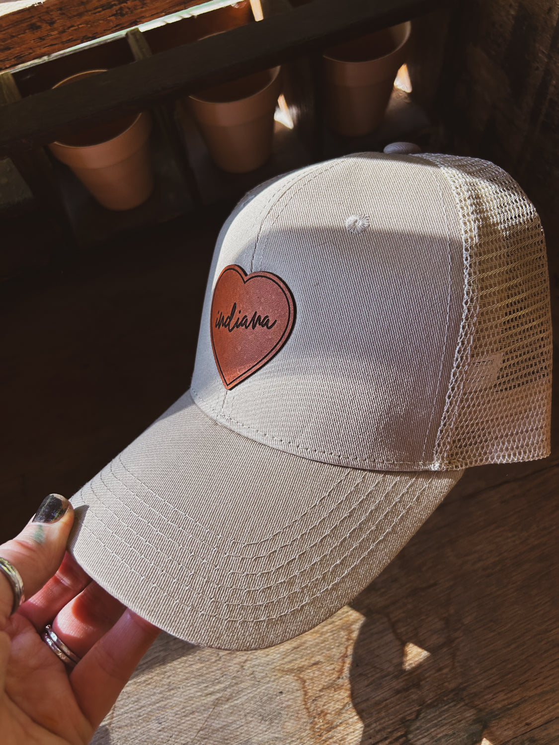 Love Indiana Leather Patch Hat
