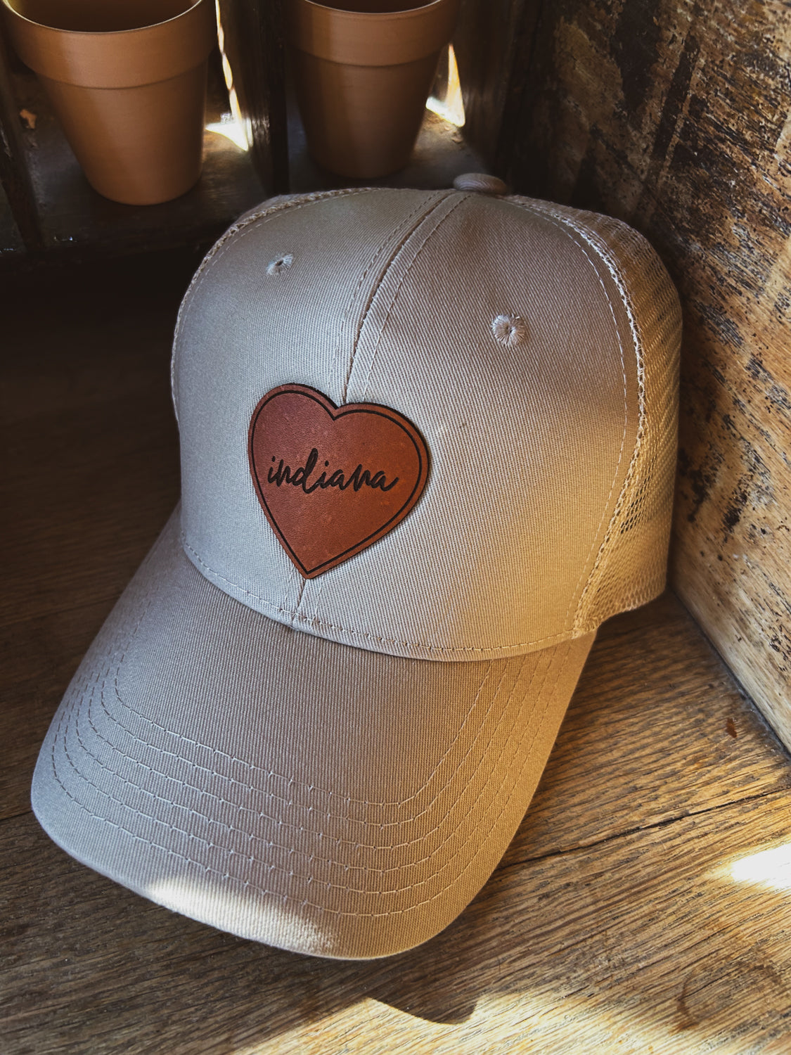 Love Indiana Leather Patch Hat