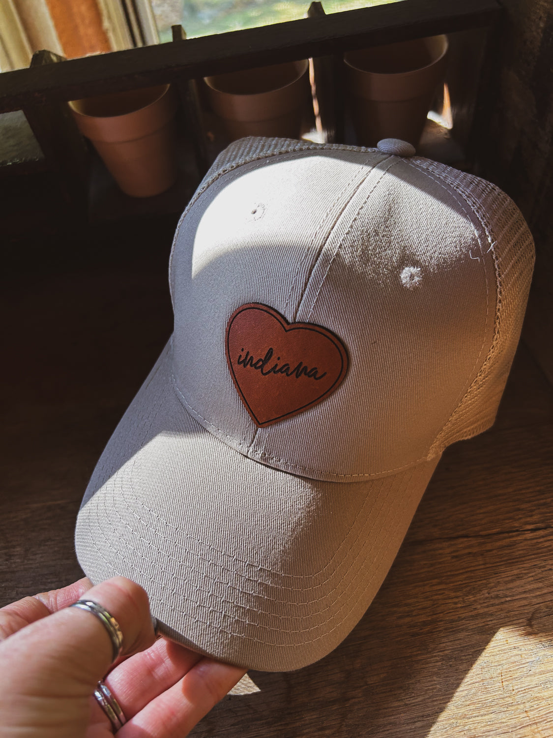 Love Indiana Leather Patch Hat