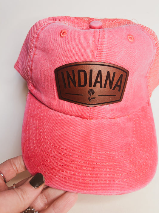 Indiana Peony Patch on Pink Baseball Hat