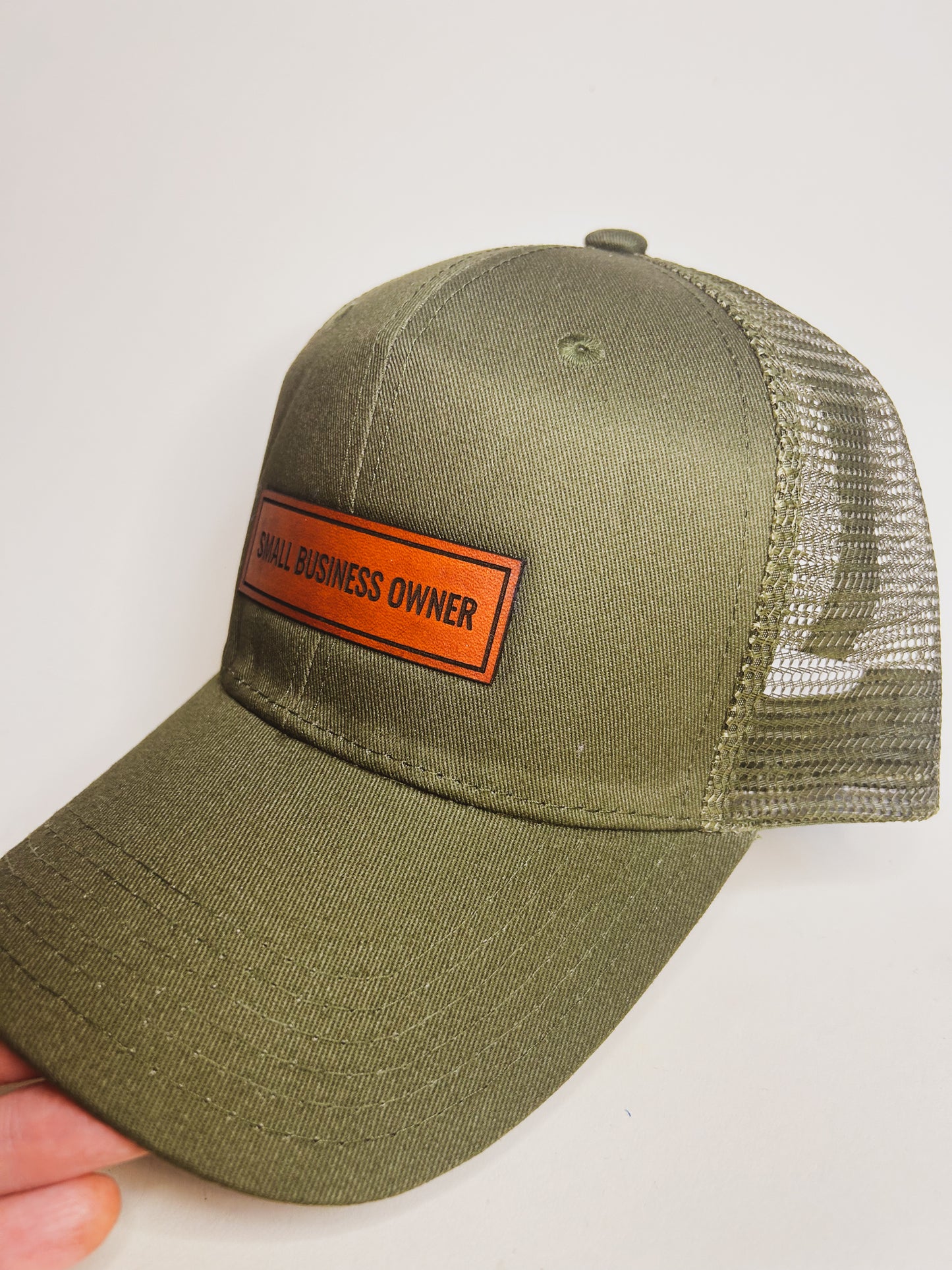 Small Business Owner Leather Patch Hat