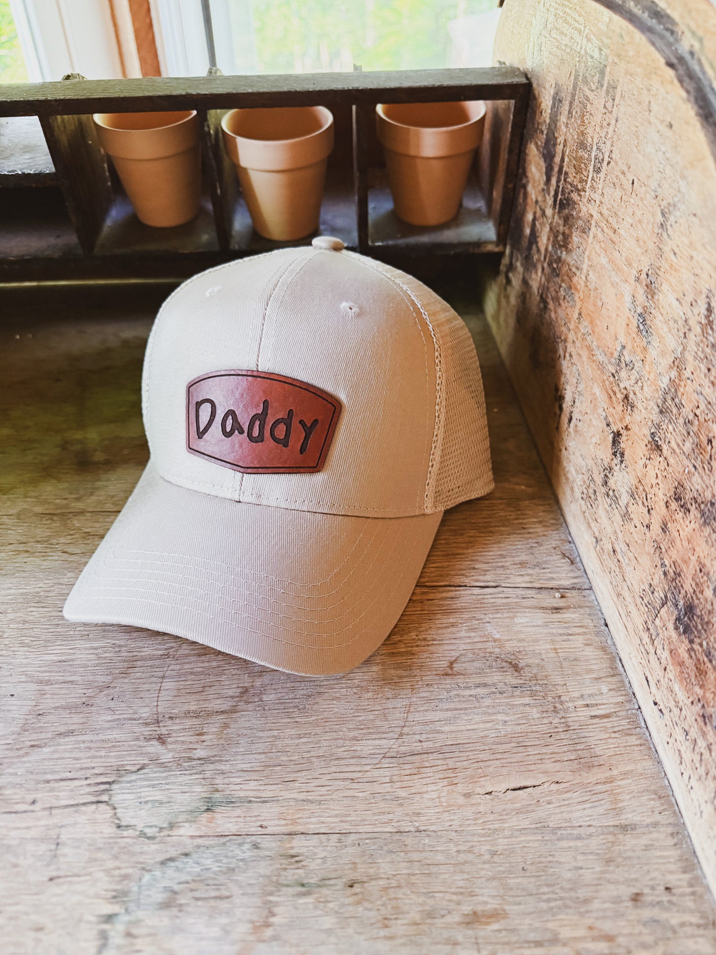 Kids Handwriting/Art Leather Patch Hat