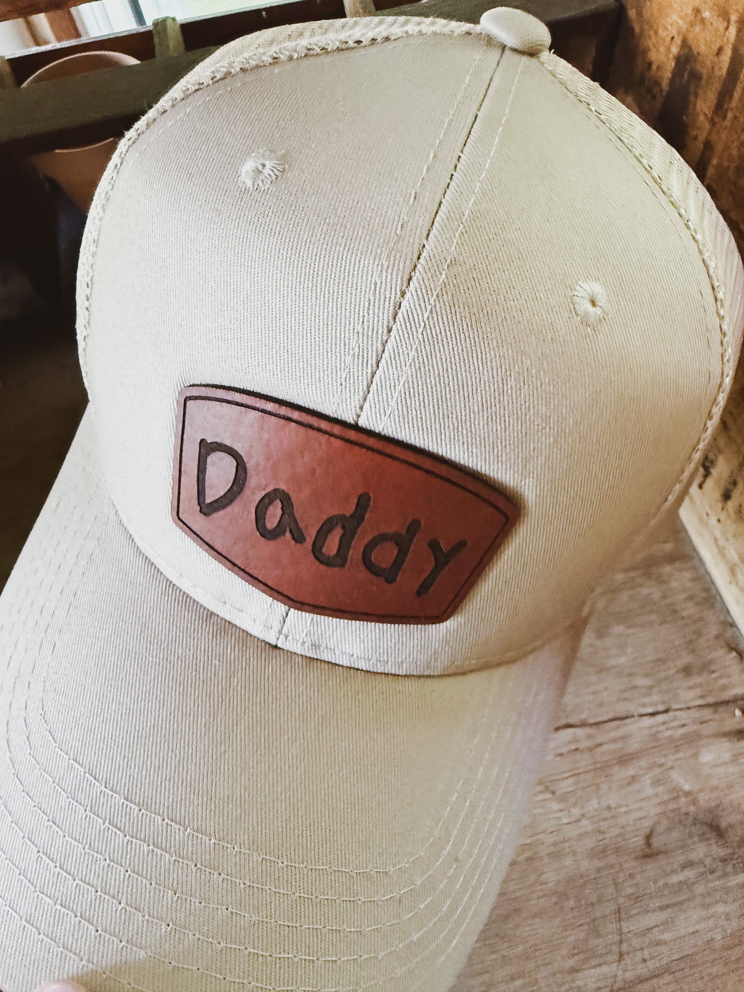 Kids Handwriting/Art Leather Patch Hat