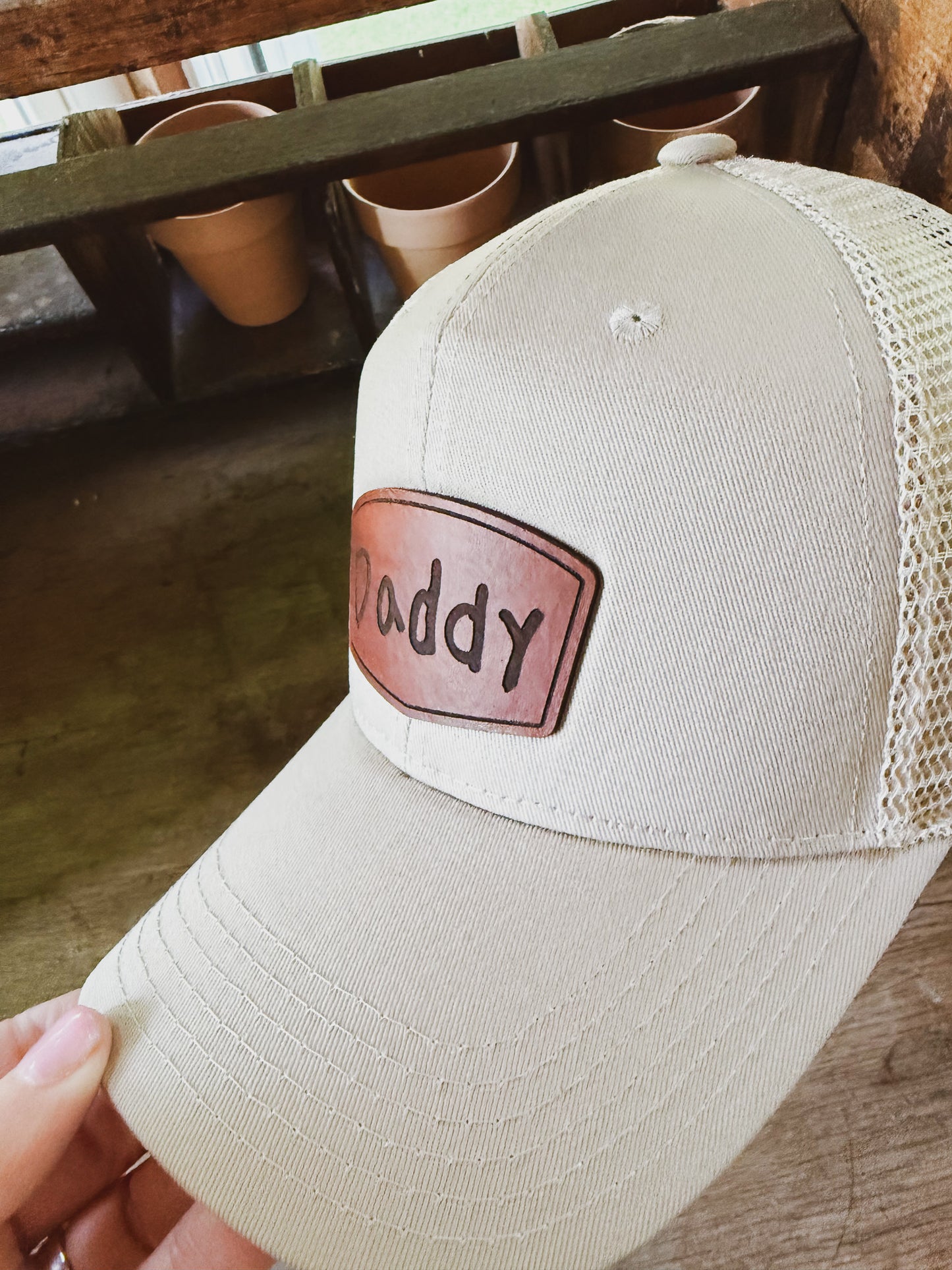 Kids Handwriting/Art Leather Patch Hat