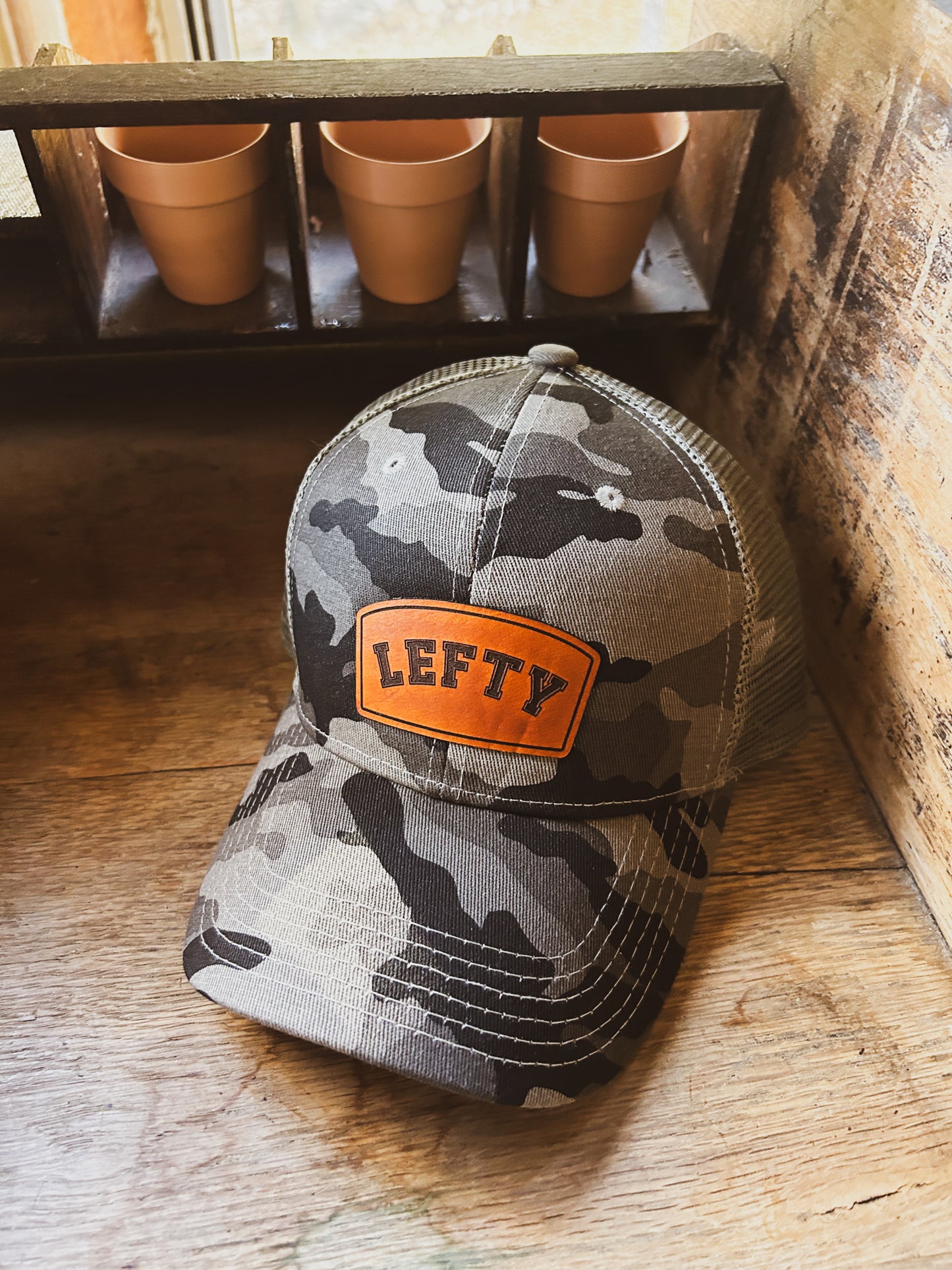 Lefty Leather Patch Hat