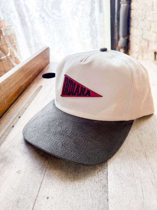 Indiana Pennant Leather Patch Hat – Red