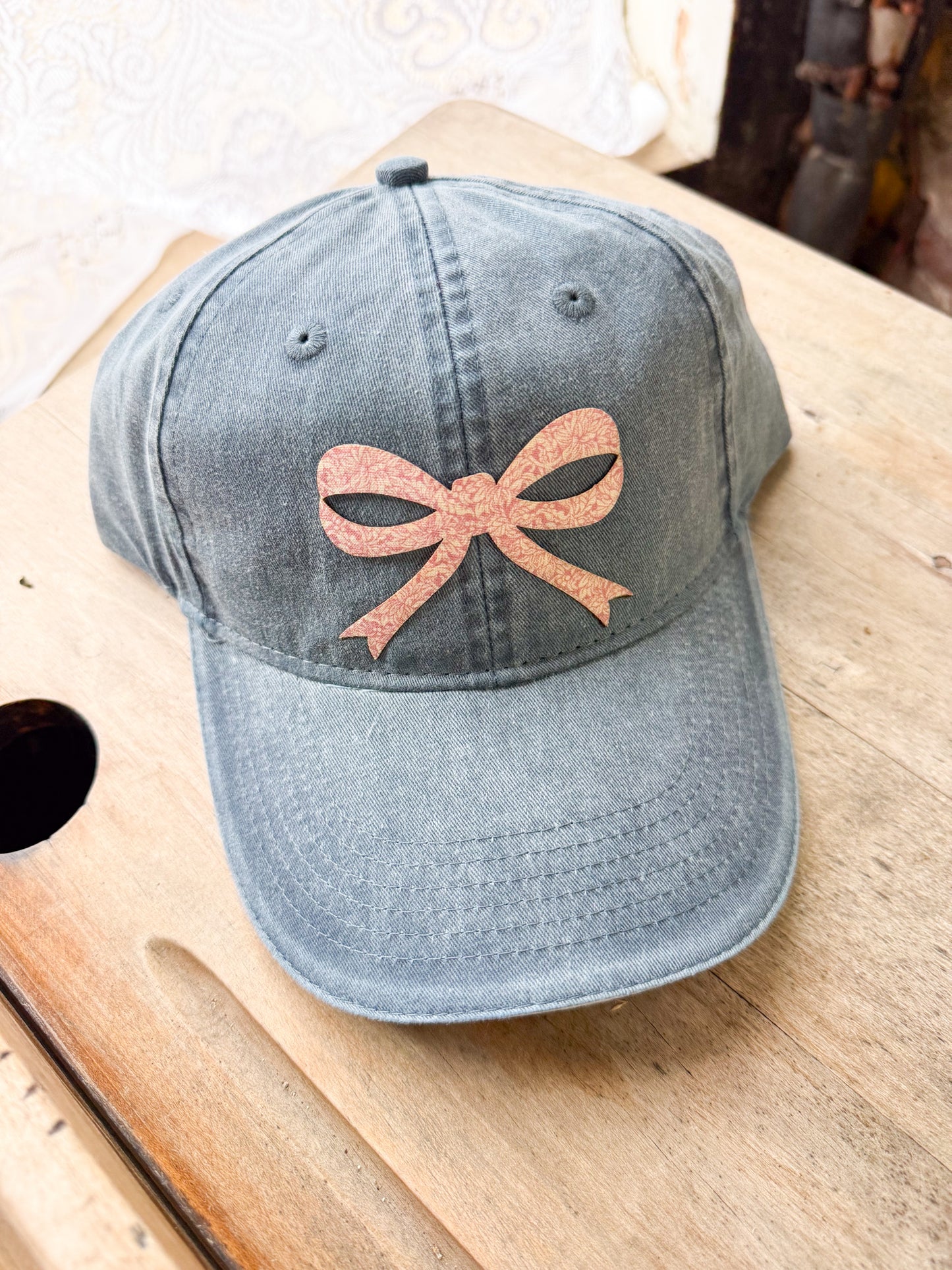 Fabric Bow Patch Hat