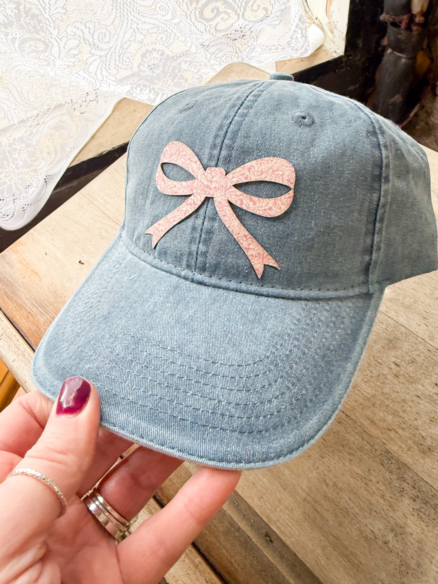 Fabric Bow Patch Hat