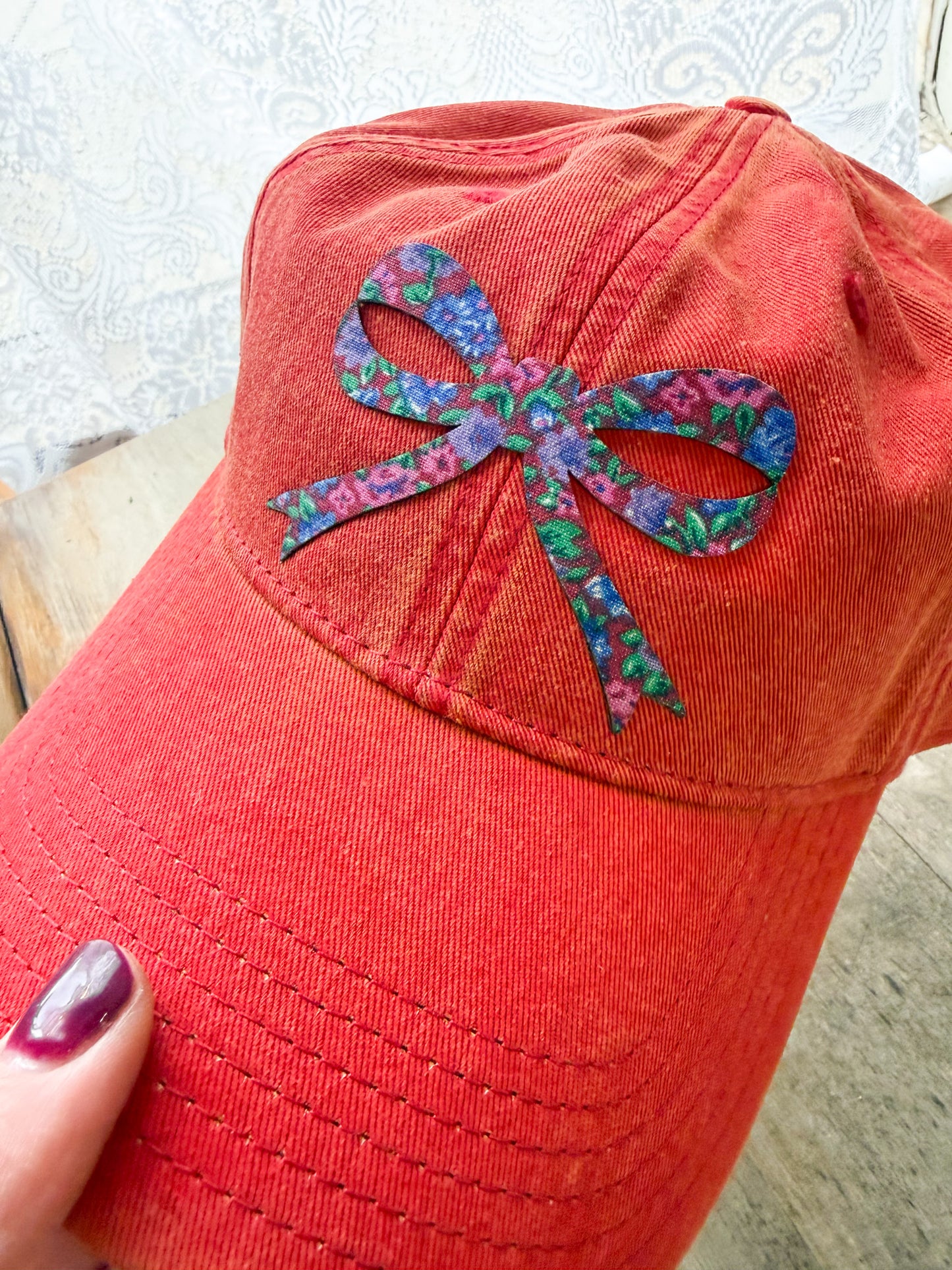 Fabric Bow Patch Hat