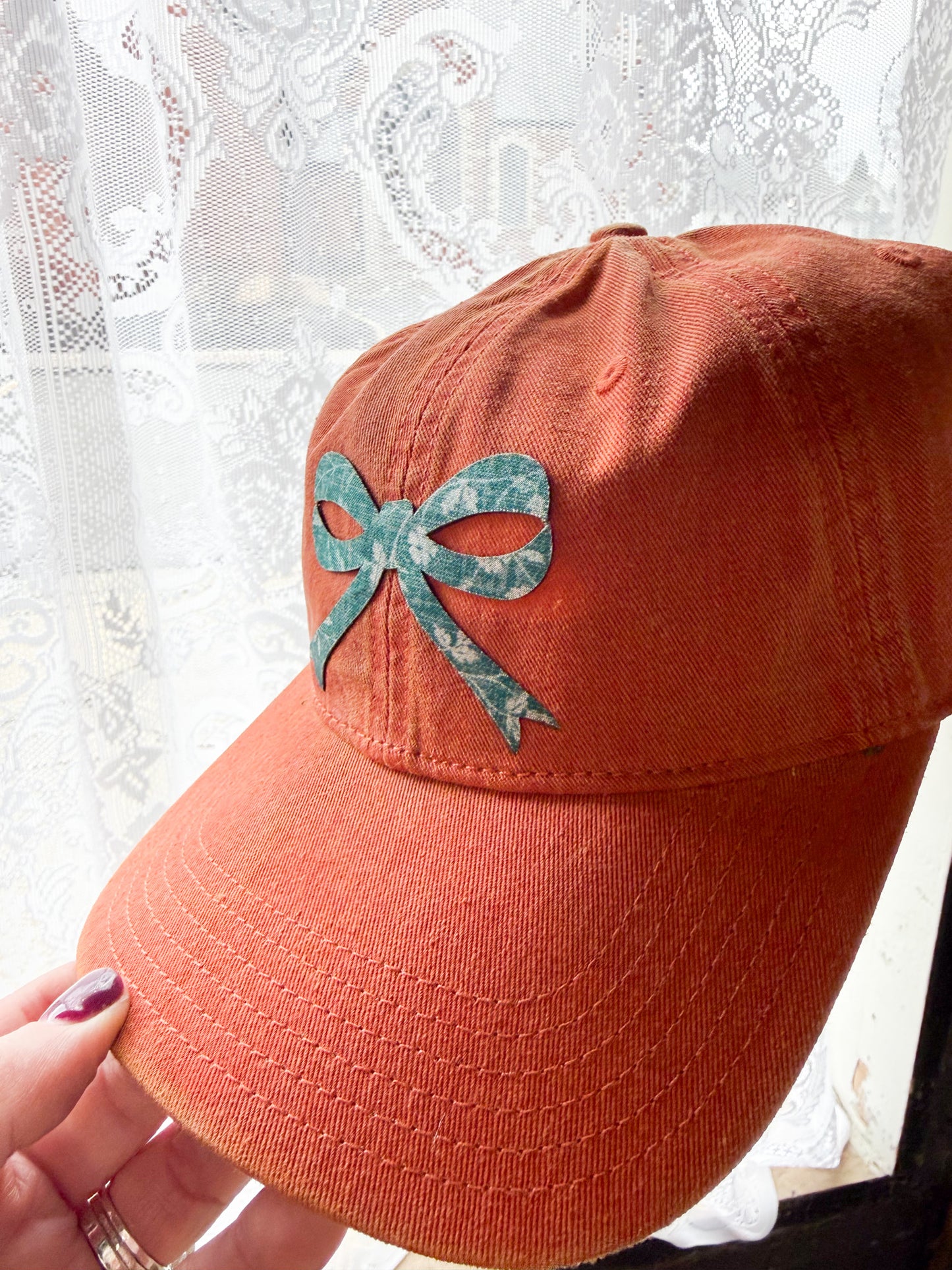 Fabric Bow Patch Hat