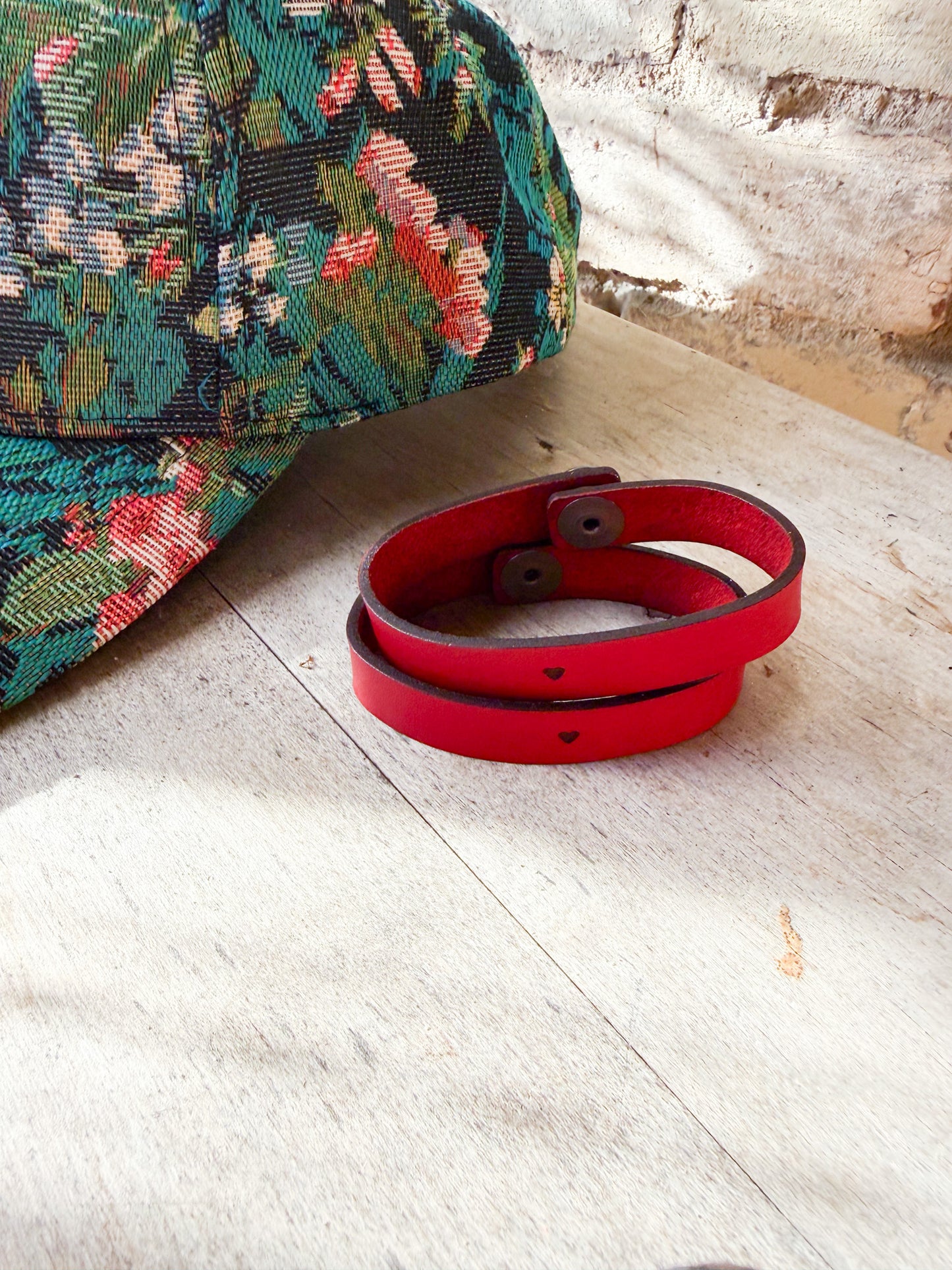 Leather Bracelet with Engraved Heart