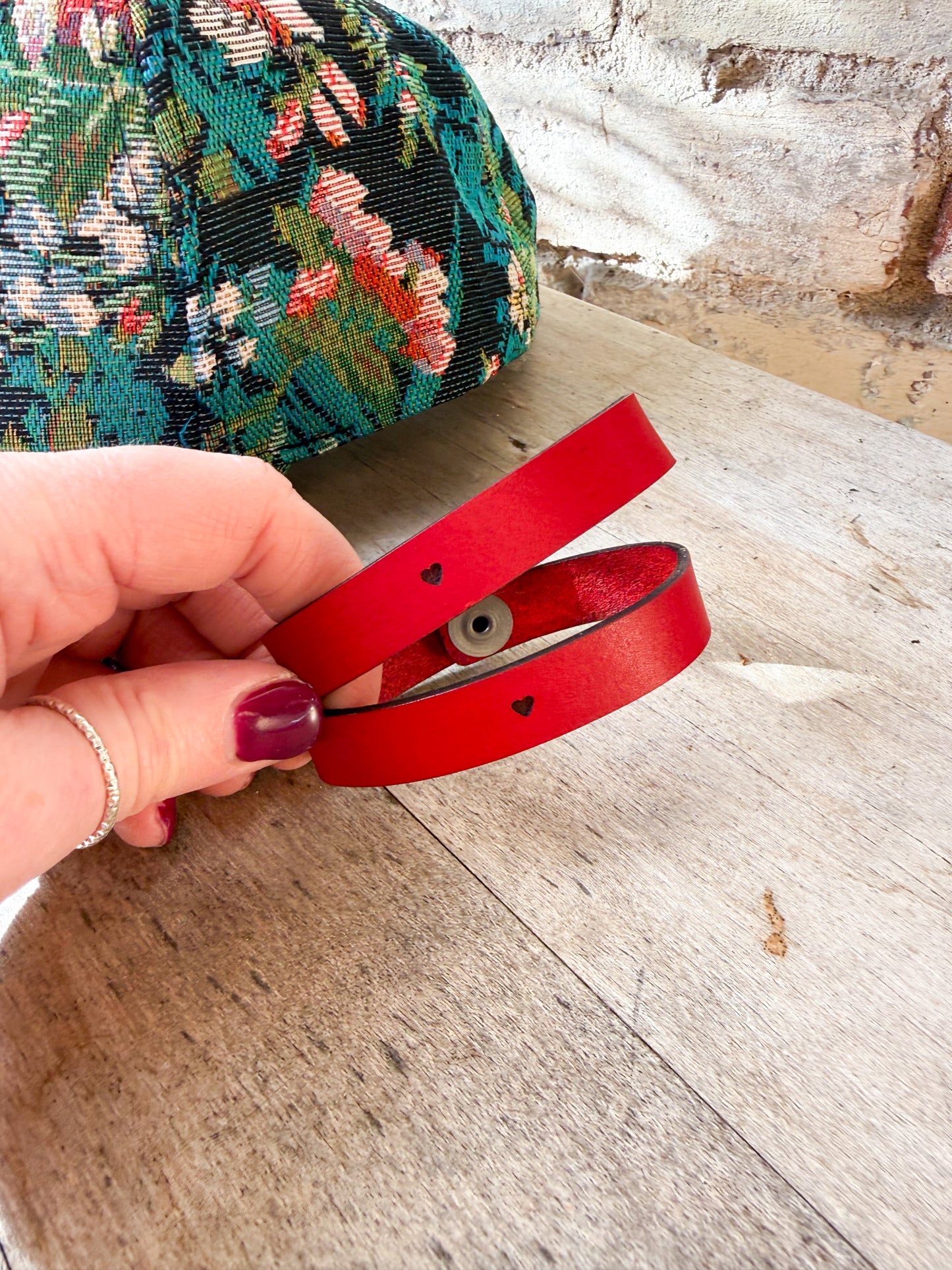 Leather Bracelet with Engraved Heart