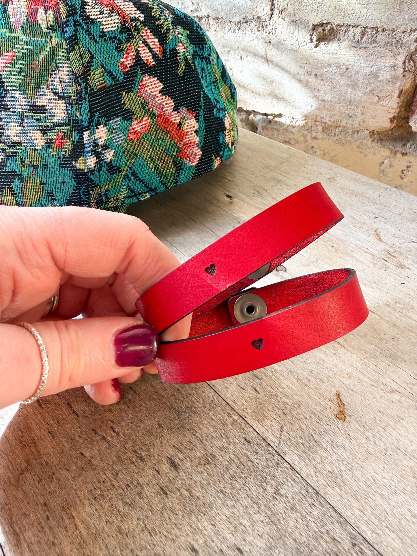 Leather Bracelet with Engraved Heart