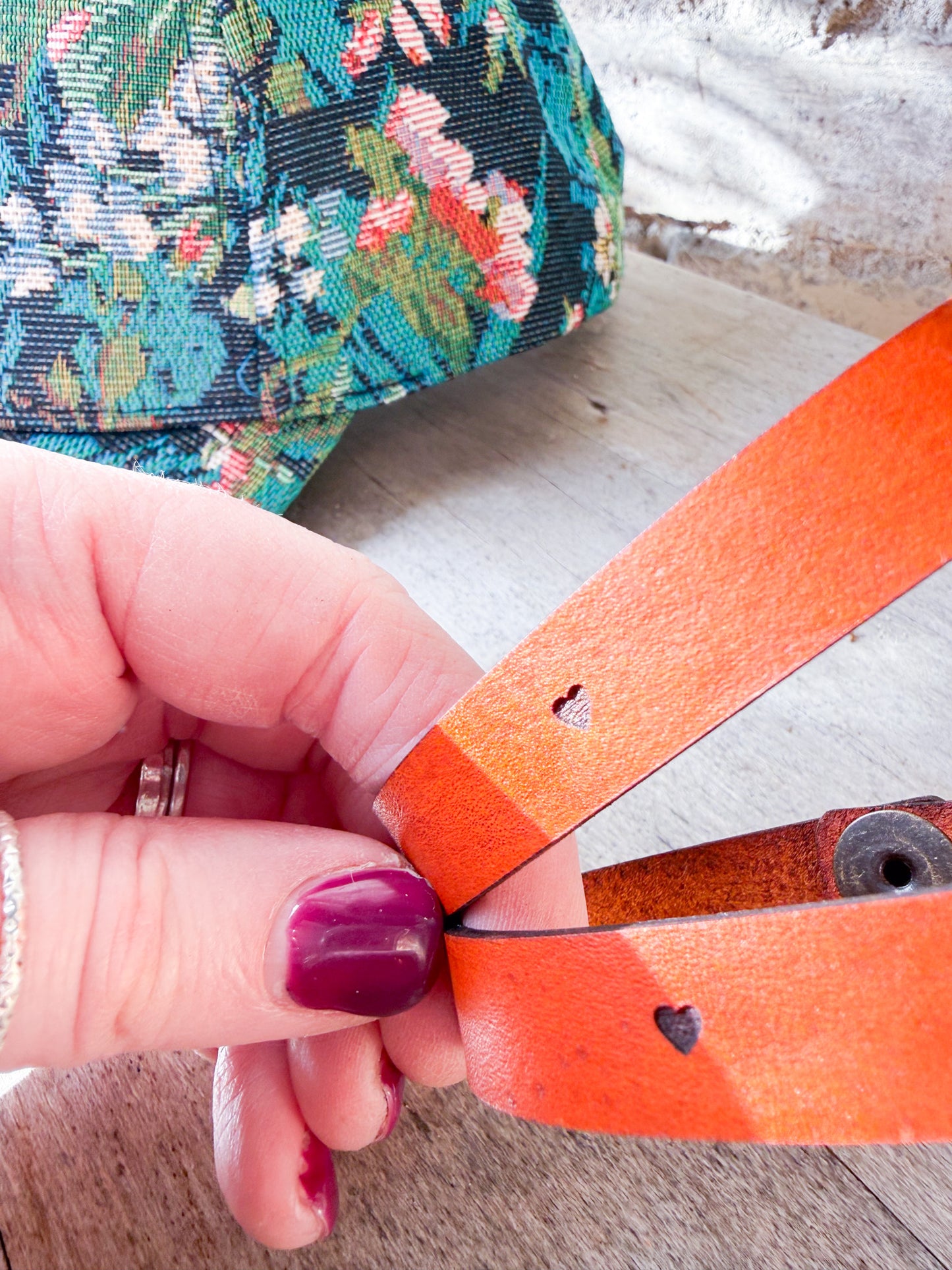 Leather Bracelet with Engraved Heart