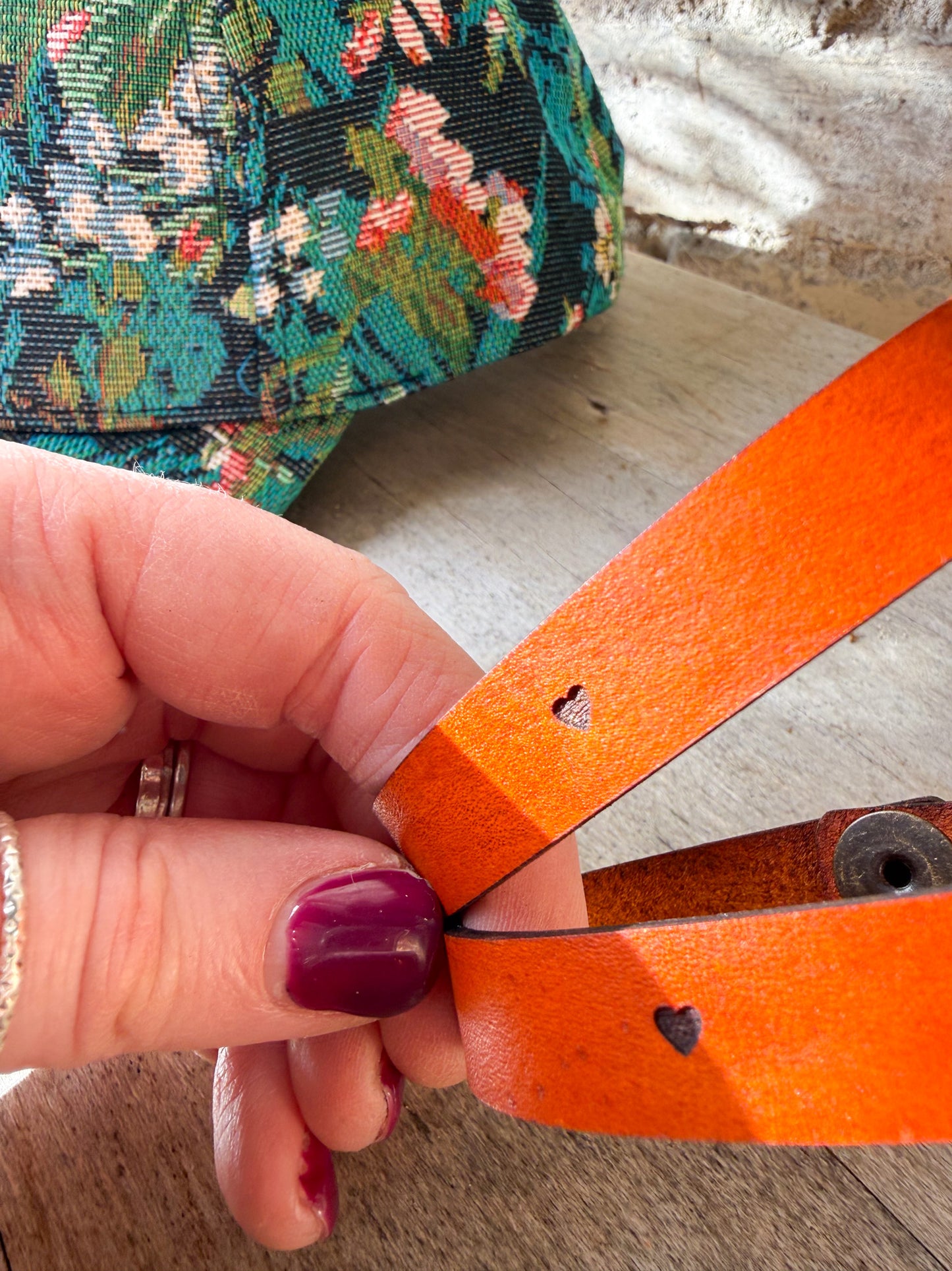 Leather Bracelet with Engraved Heart