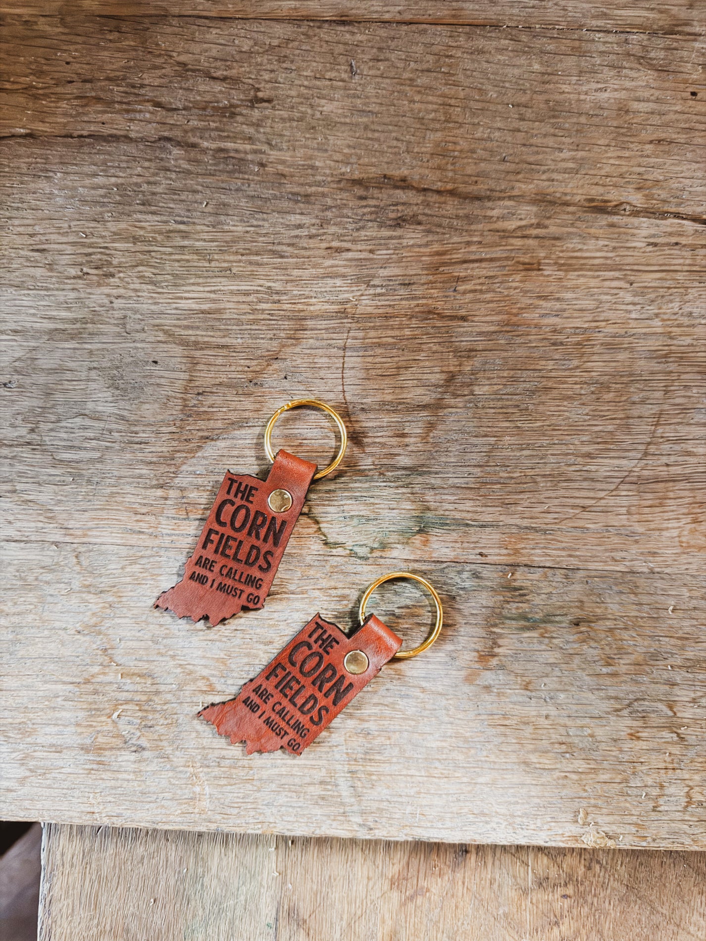 Indiana Keychain - The Cornfields are Calling and I Must Go – Left Grain
