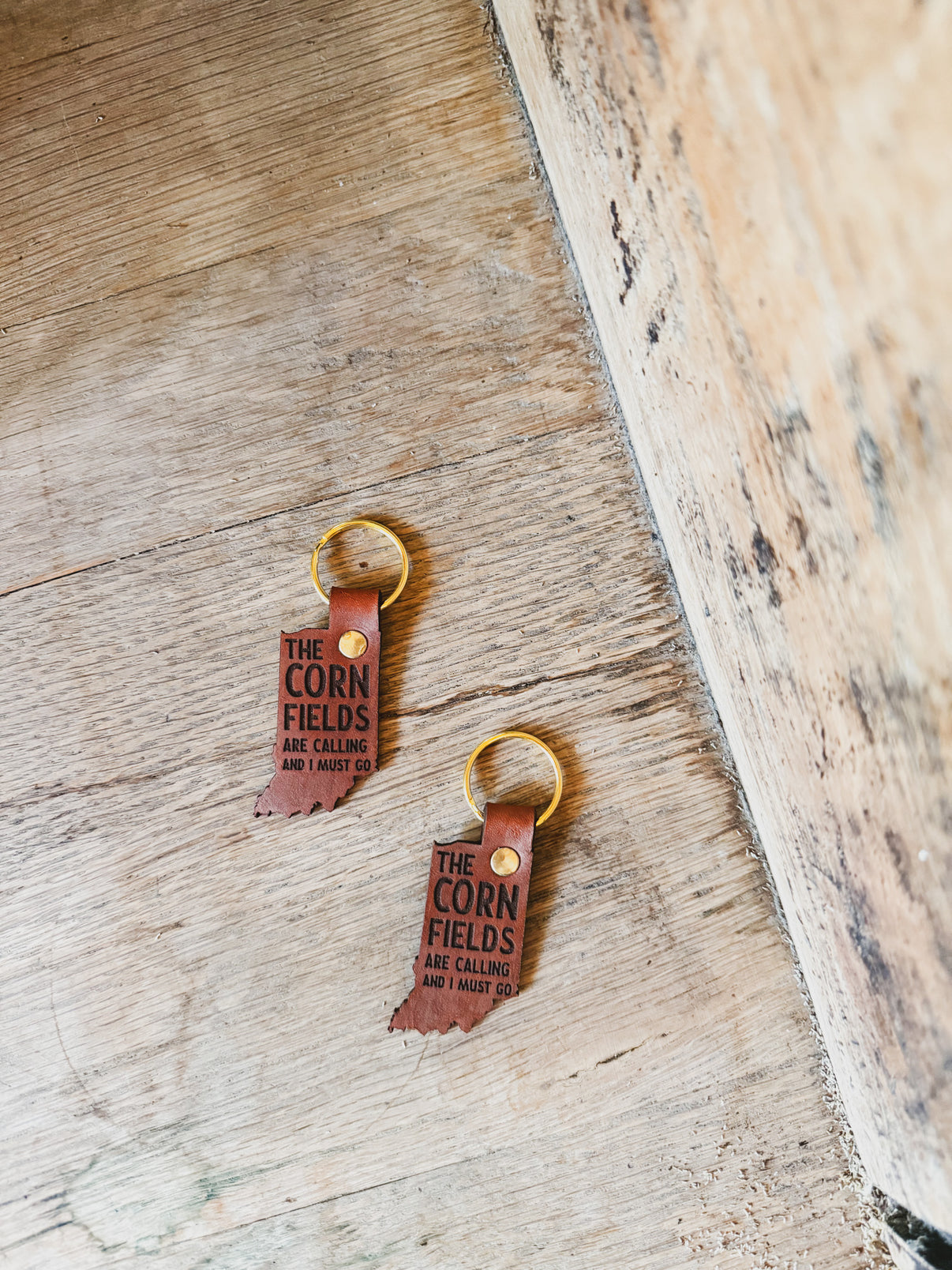 Indiana Keychain - The Cornfields are Calling and I Must Go – Left Grain