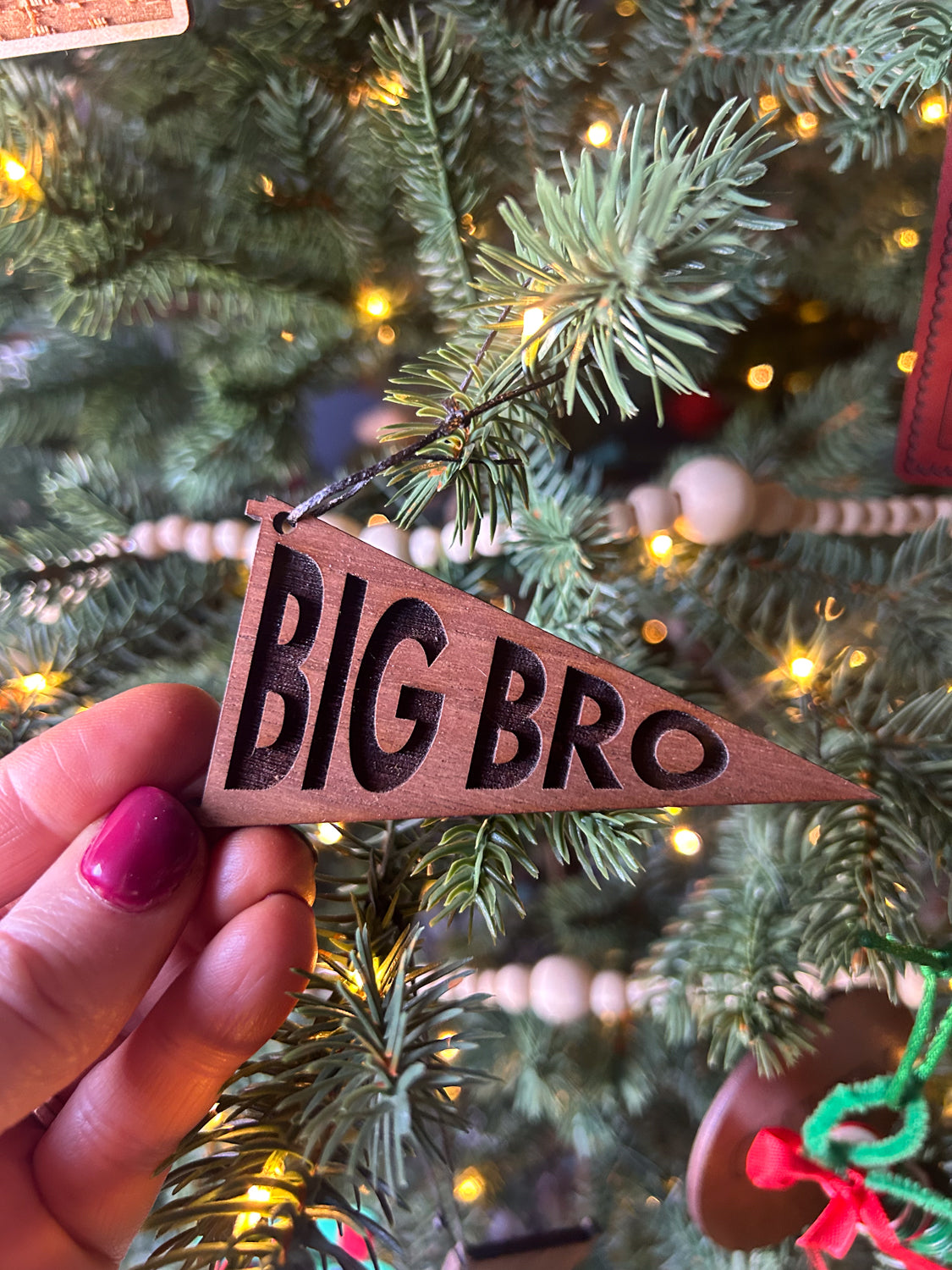 Big Bro or Lil Bro Pennant Ornament
