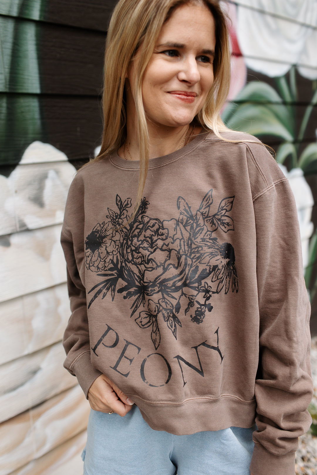 Vintage Peony Sweatshirt - Mid Length