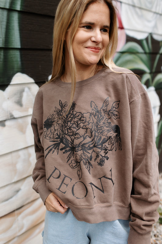 Vintage Peony Sweatshirt - Mid Length
