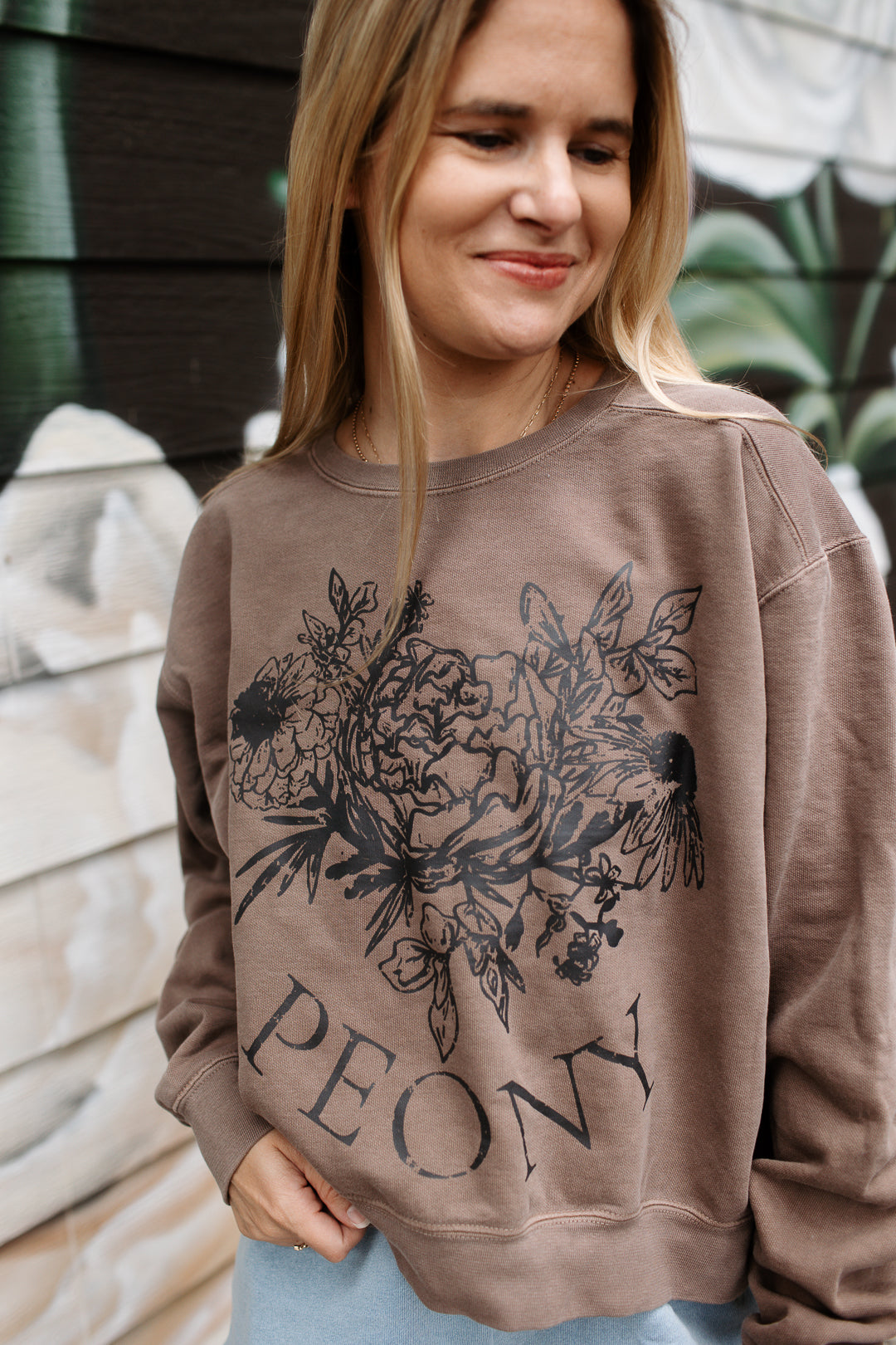 Vintage Peony Sweatshirt - Mid Length
