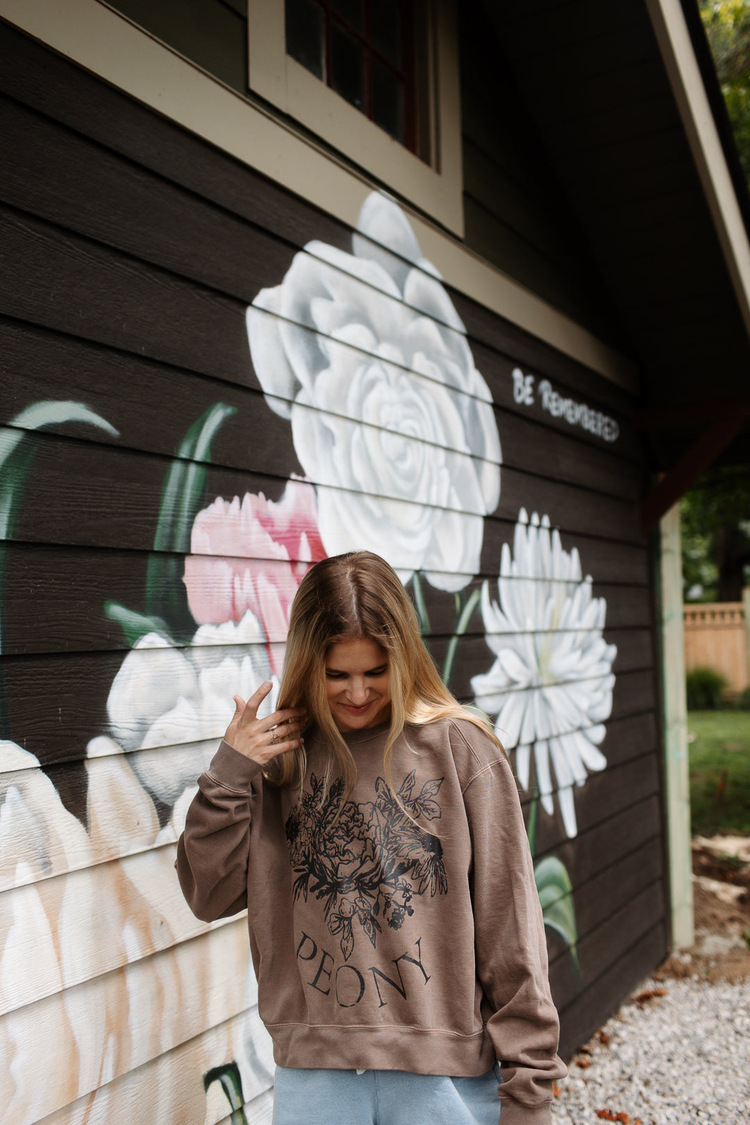 Vintage Peony Sweatshirt - Mid Length