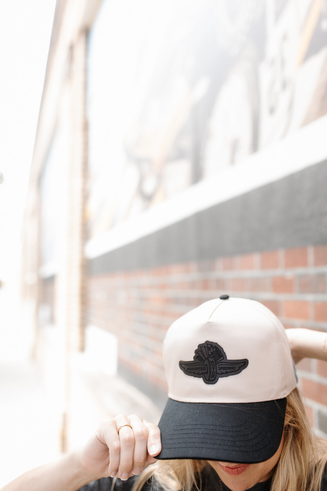 IMS Wings Black Leather Patch Hat – 5 Panel