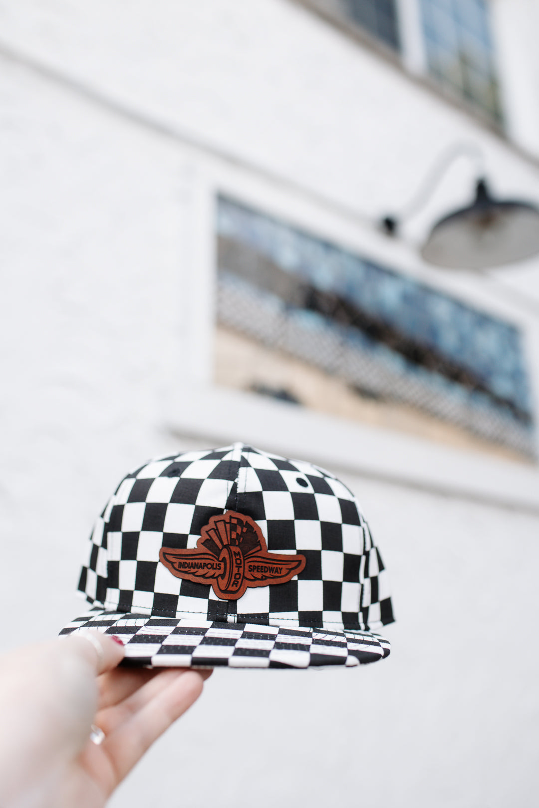 IMS Wings Leather Patch Hat - Checkered Flat Bill