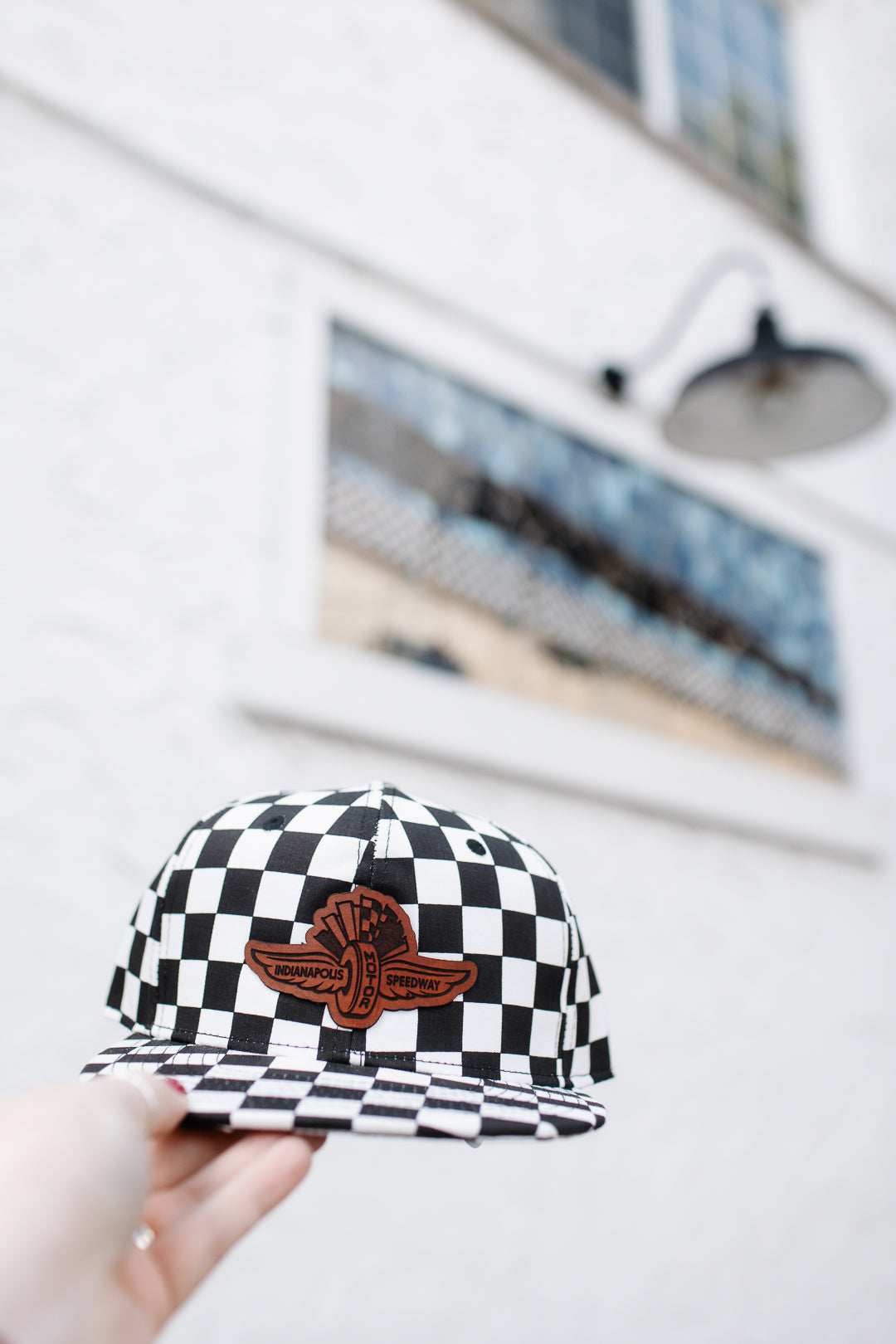IMS Wings Leather Patch Hat - Checkered Flat Bill