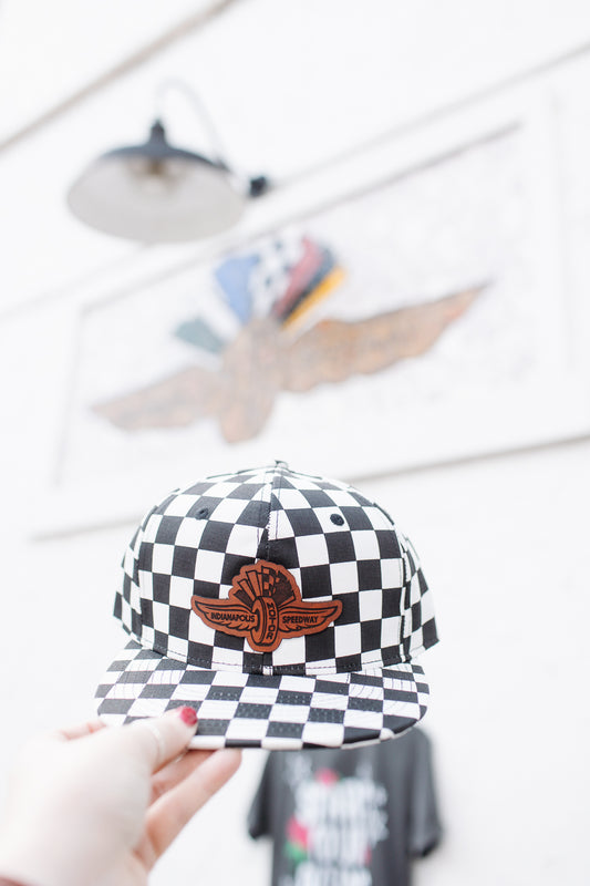 IMS Wings Leather Patch Hat - Checkered Flat Bill