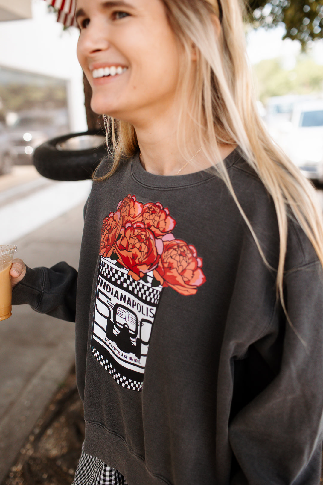 Indy 500 Popcorn Peony Tin Mid Length Sweatshirt