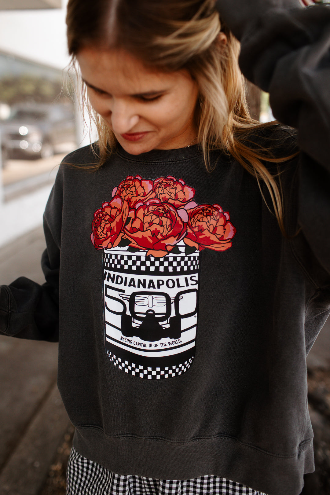 Indy 500 Popcorn Peony Tin Mid Length Sweatshirt