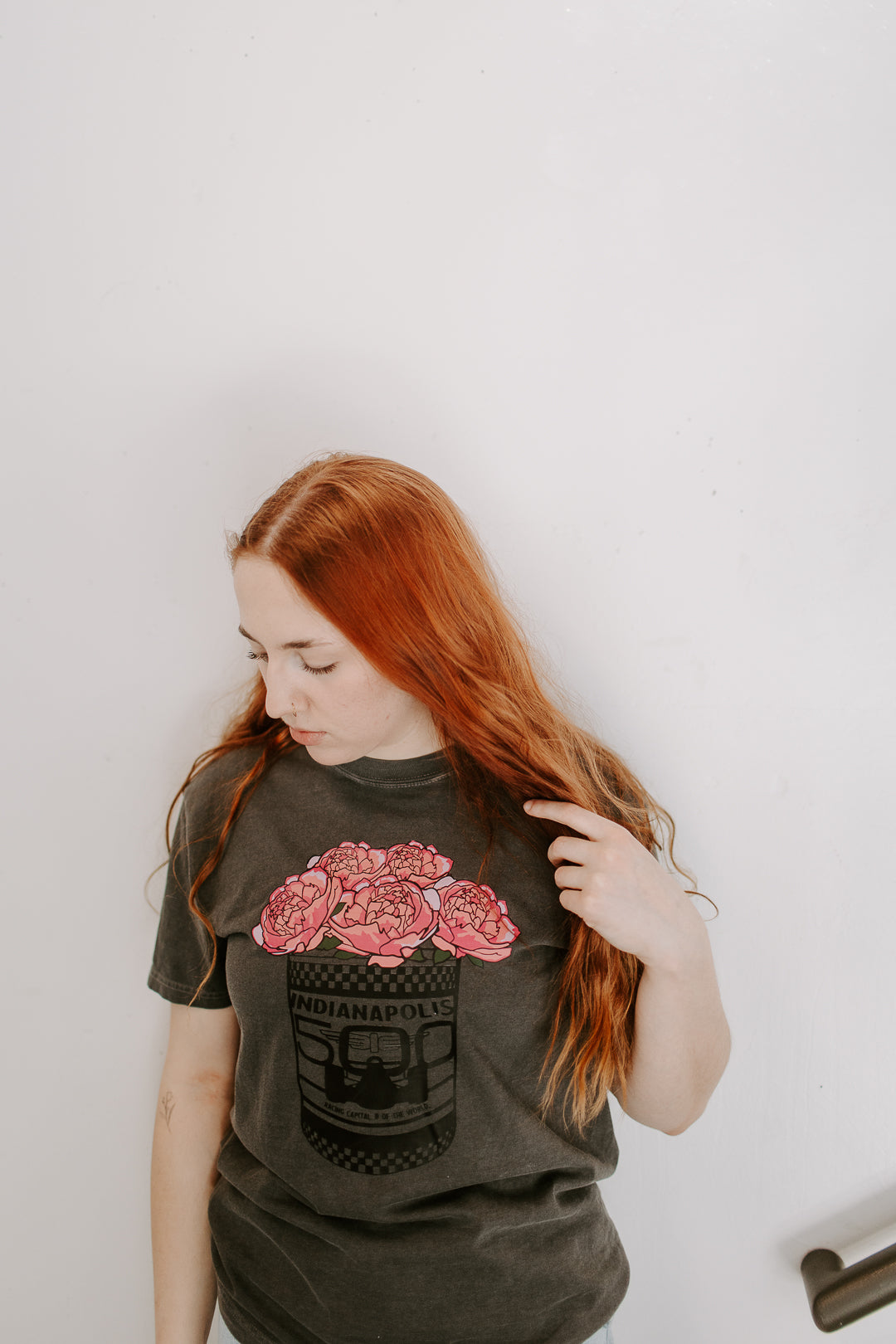 Indy 500 Popcorn Peony Tin T-Shirt