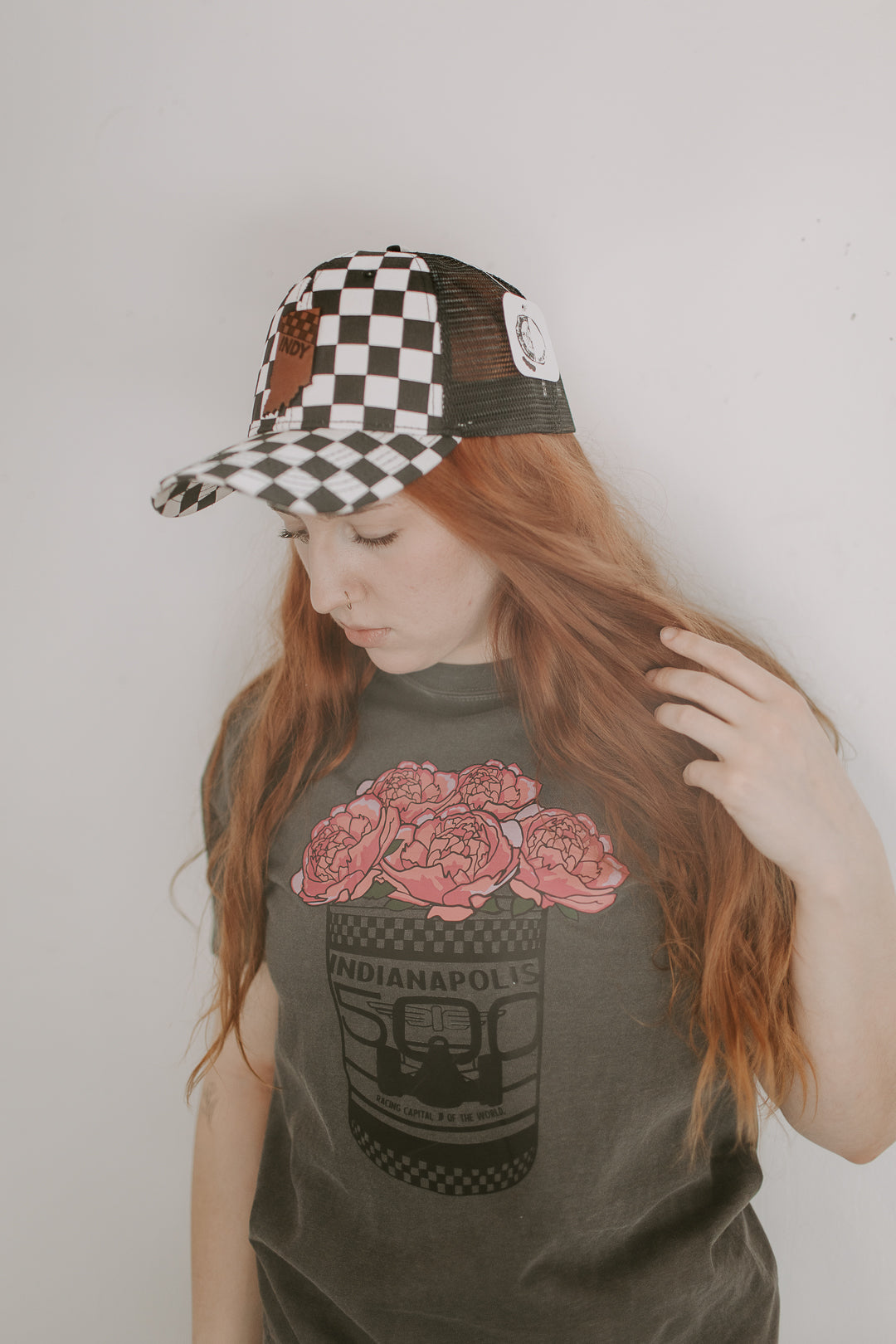 Indy 500 Popcorn Peony Tin T-Shirt