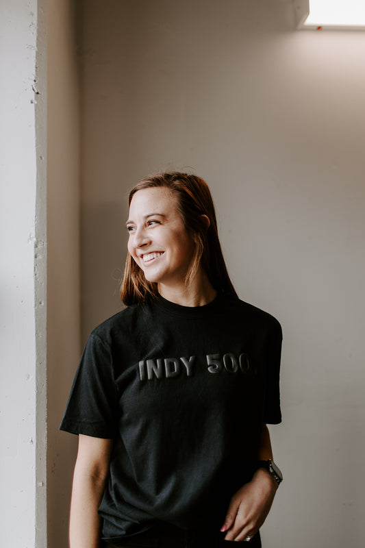 Indy 500 Puff Ink Tee – Black