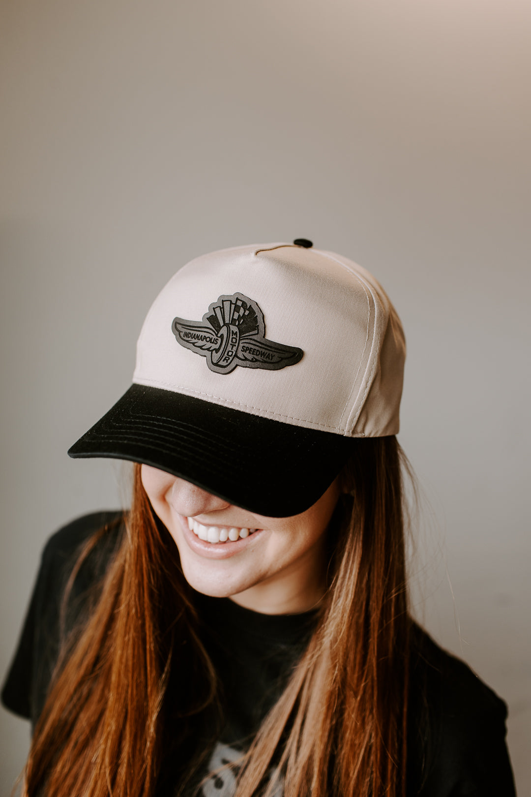 IMS Wings Black Leather Patch Hat – 5 Panel