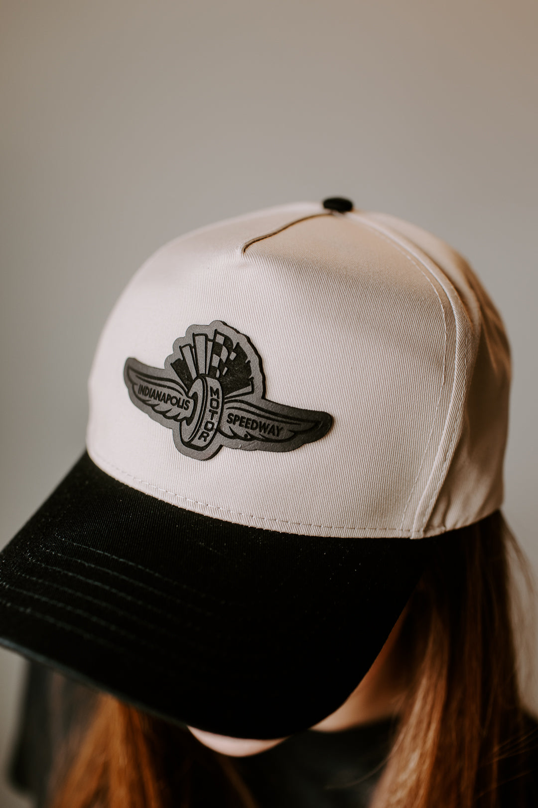 IMS Wings Black Leather Patch Hat – 5 Panel