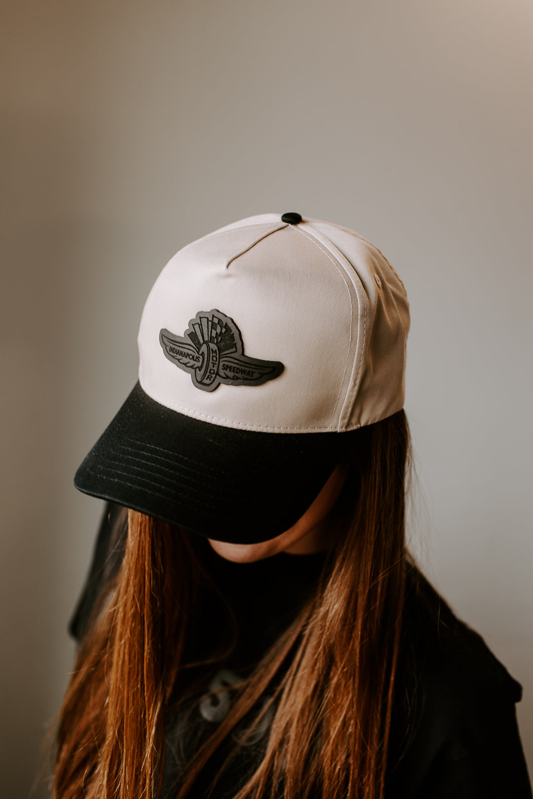 IMS Wings Black Leather Patch Hat – 5 Panel