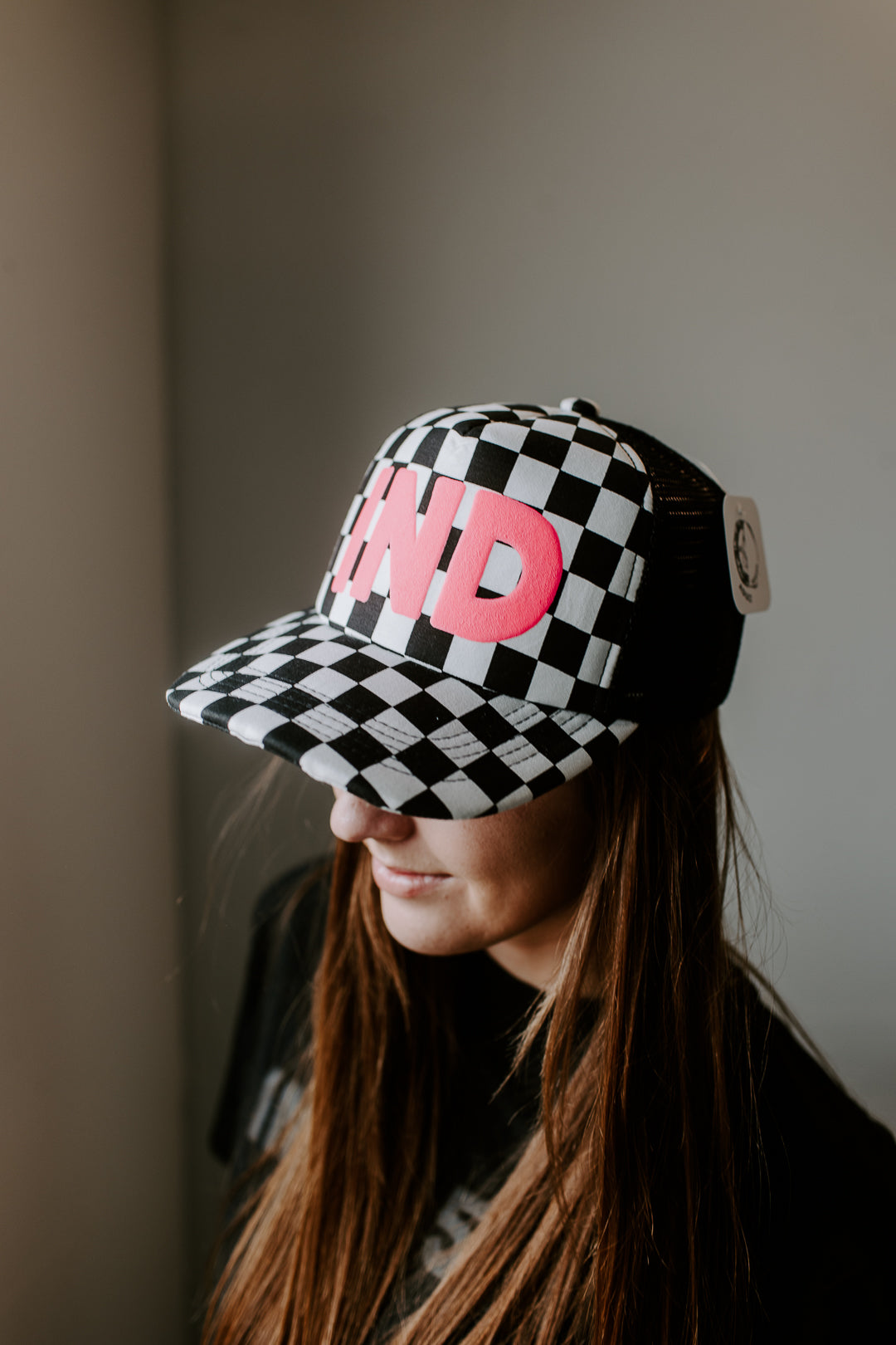 IND Puff Ink Checkered Foam Trucker Hat
