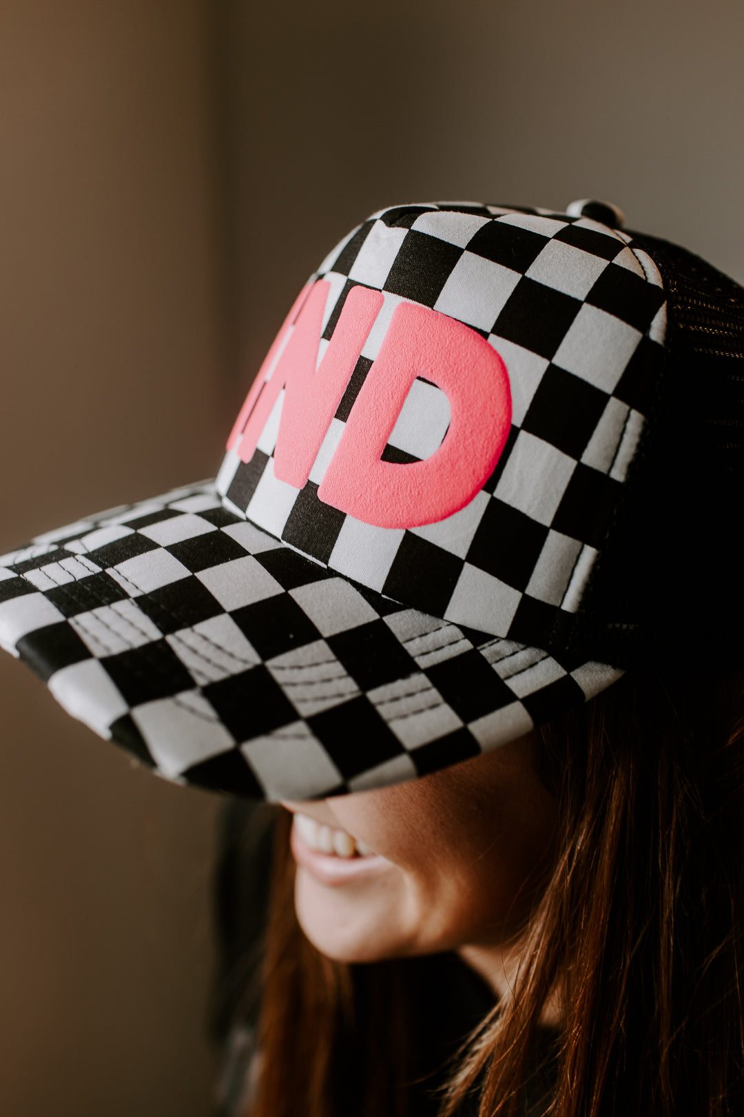 IND Puff Ink Checkered Foam Trucker Hat