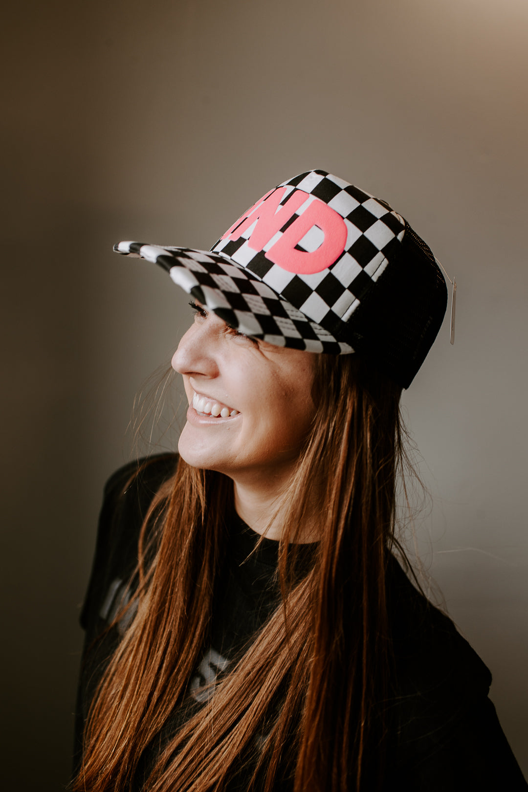 IND Puff Ink Checkered Foam Trucker Hat