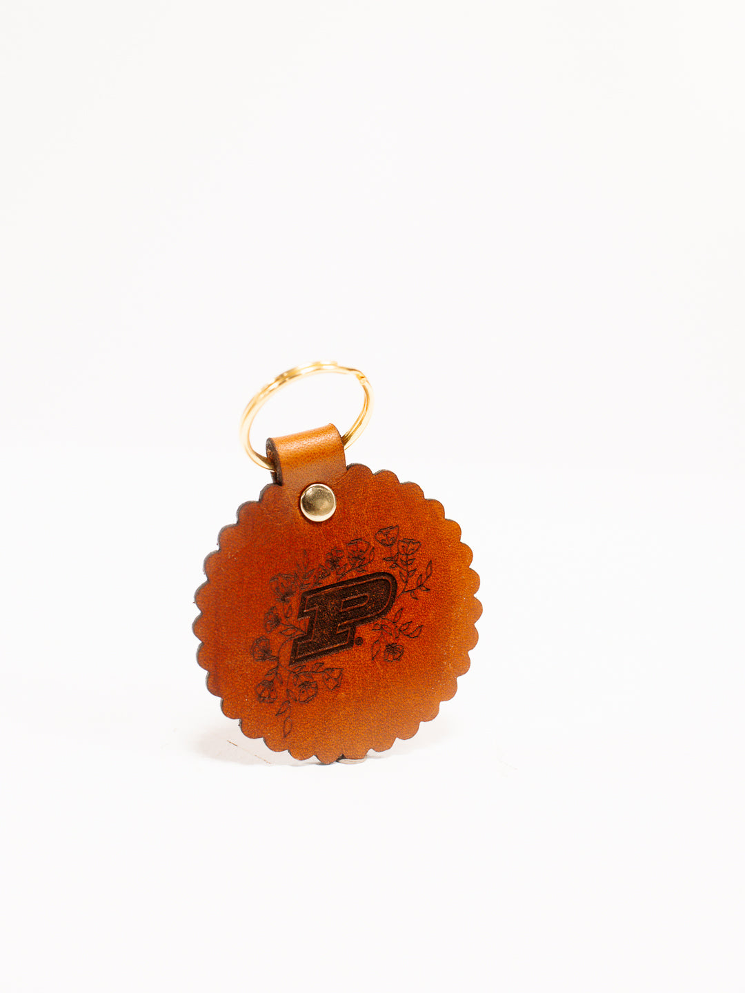 Purdue Floral Motion P Keychain