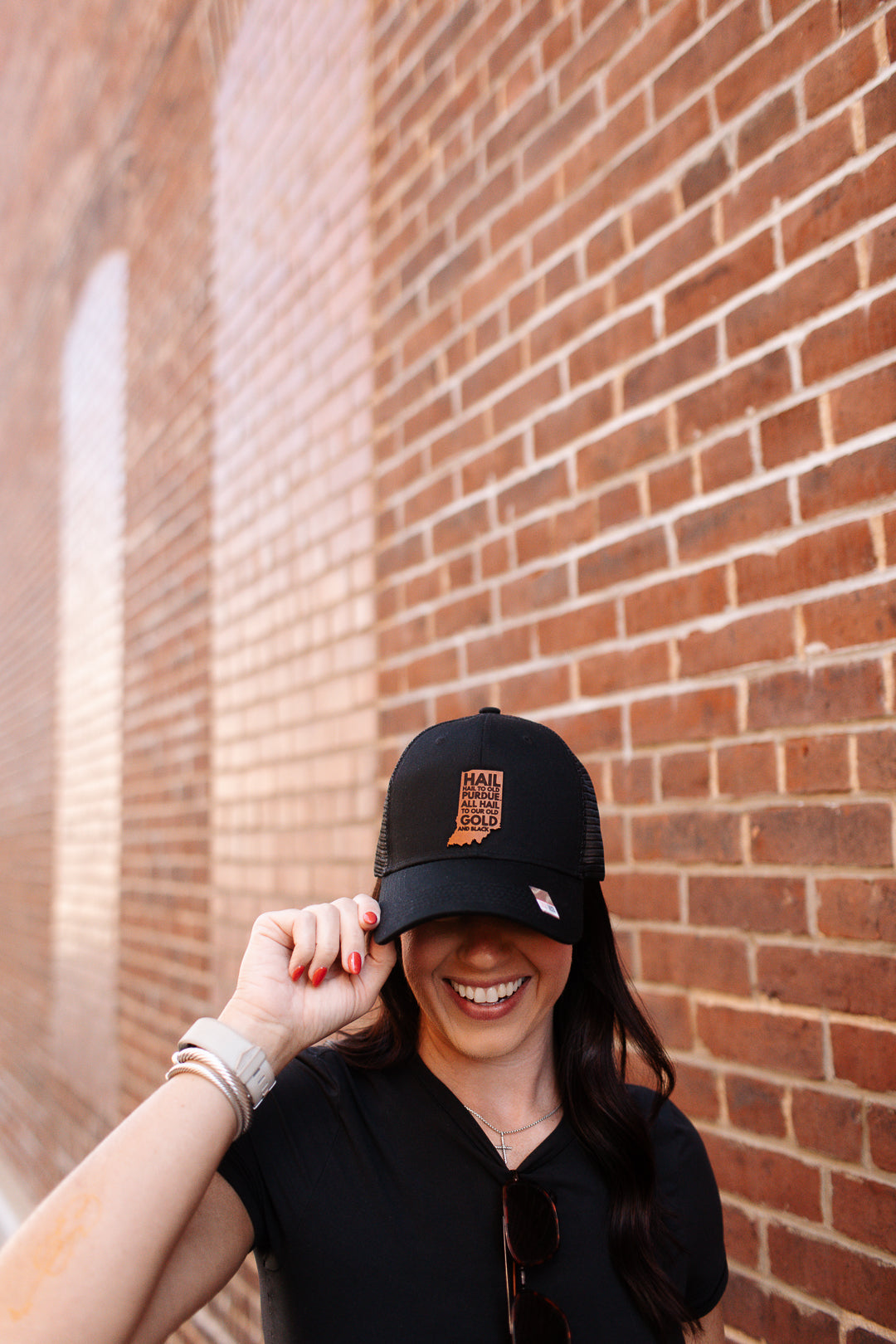 Purdue - Hail Purdue Indiana Leather Patch Hat